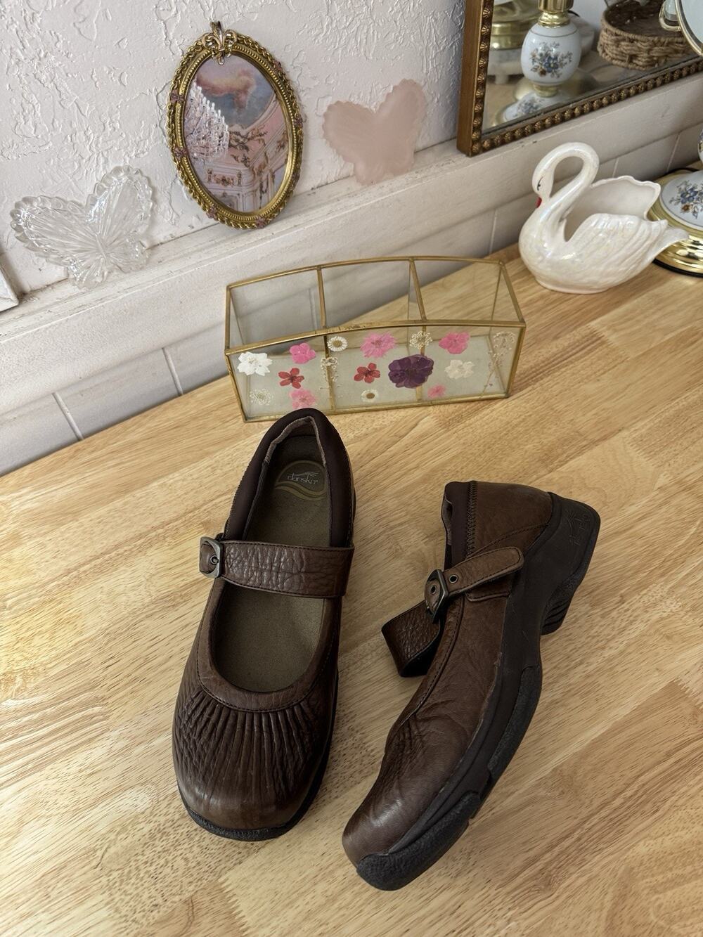 2000’s Dansko Chunky Brown Leather Mary Jane Comfort Shoes Size 11 Indie Y2K